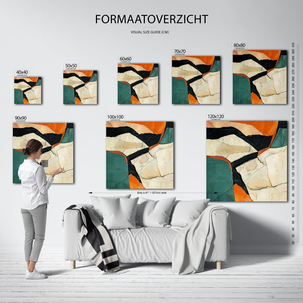 Abstracte vormen – vierkante muurposter met abstracte vormen