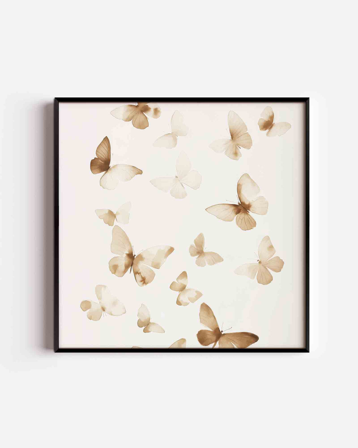 Vlinders in beige – vierkante kinderposter als wanddecoratie