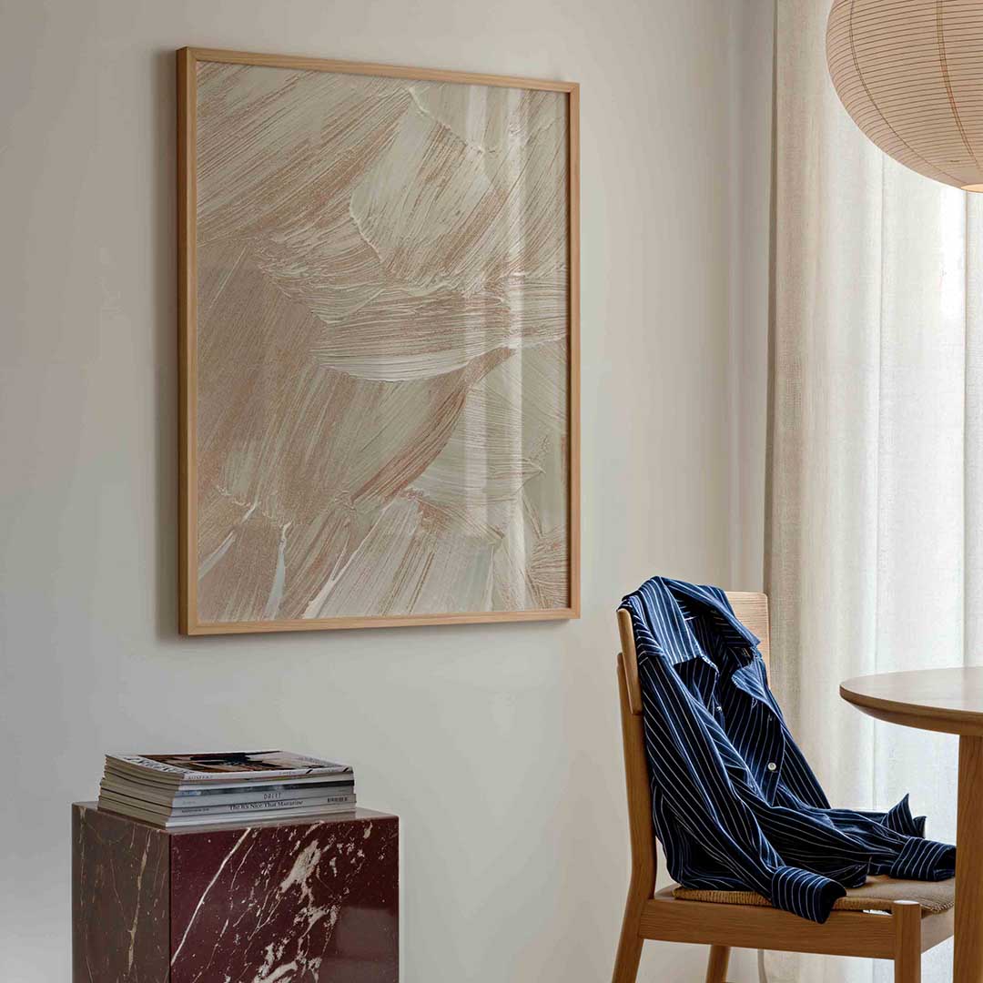 Abstracte beige textuur – artistieke poster in staand formaat