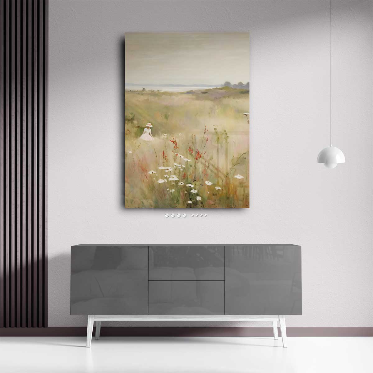 Vredig Zomerlandschap – staand kunstwerk voor modern interieur