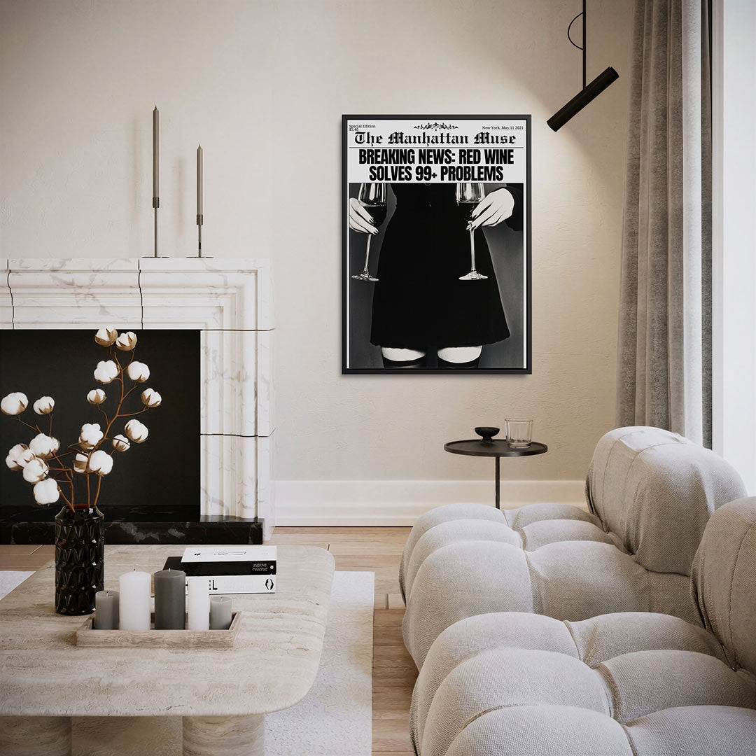 Wijn en humor – staand wanddecoratie kunstwerk