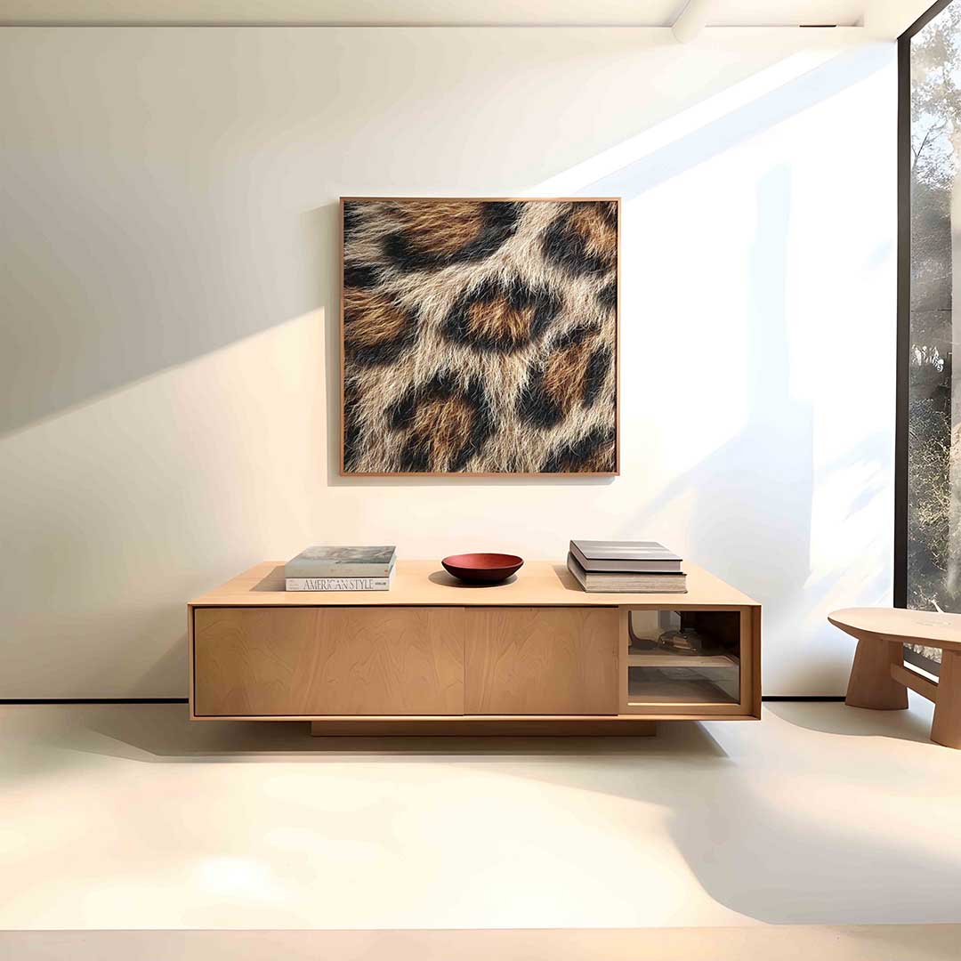 Luipaardvacht patroon – vierkante jungle wanddecoratie van WallArtistic