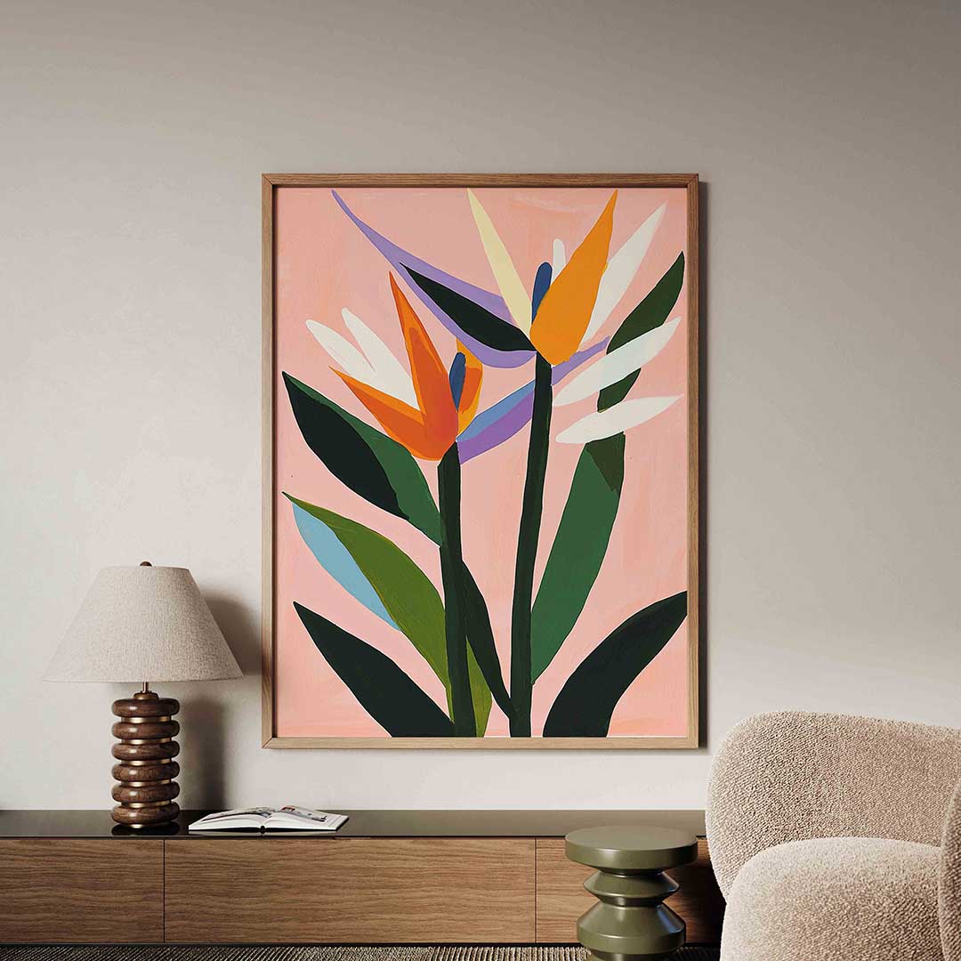 Bloemen en bladeren – tropische jungle poster in staand formaat