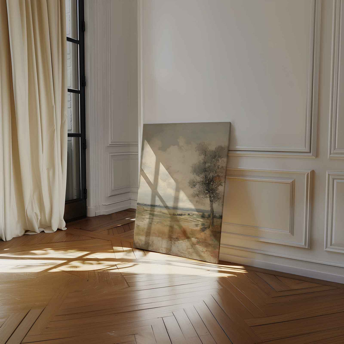 Landschap in Herfstsfeer – canvas wanddecoratie in portret formaat