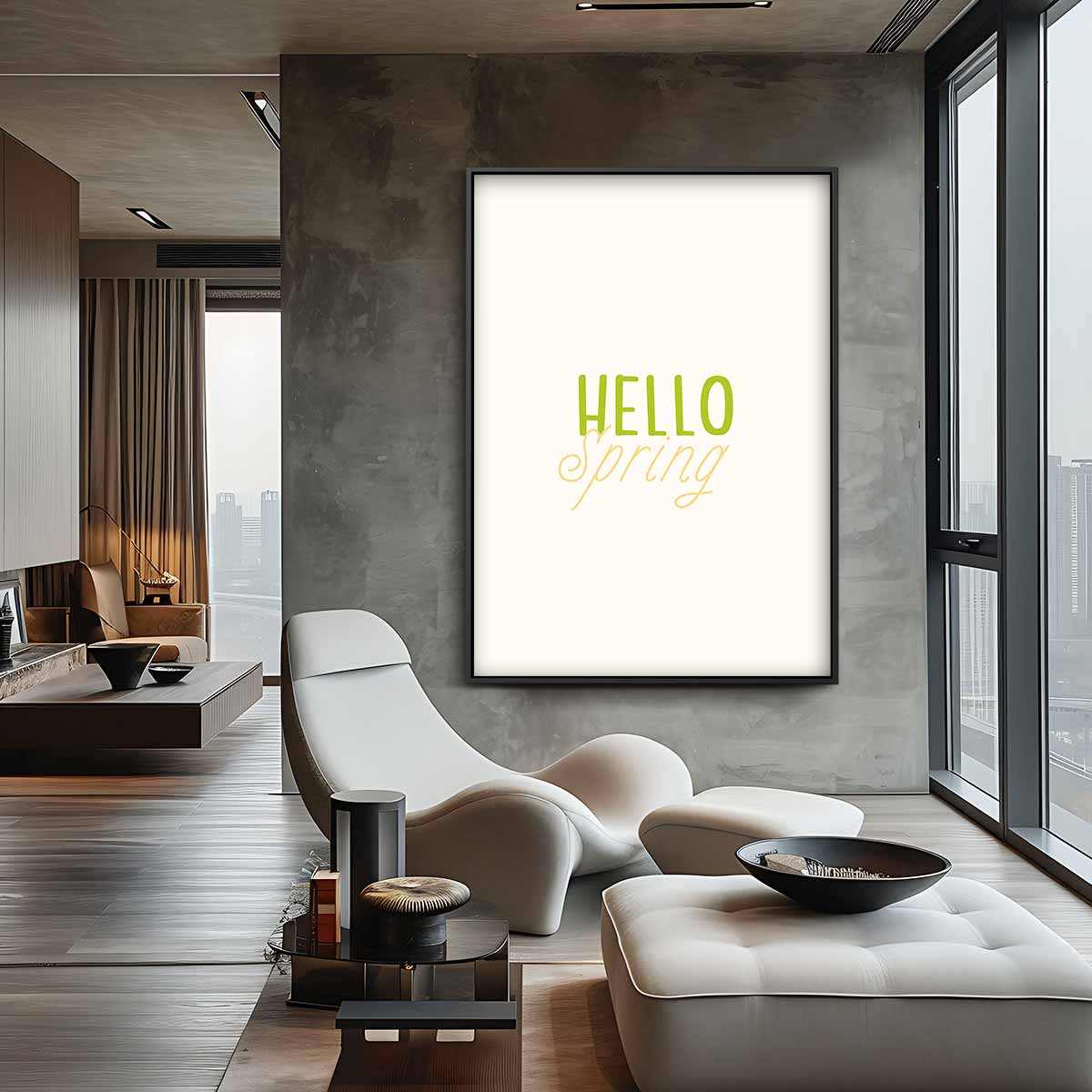 Hello Spring Poster – staand kunstwerk voor modern interieur