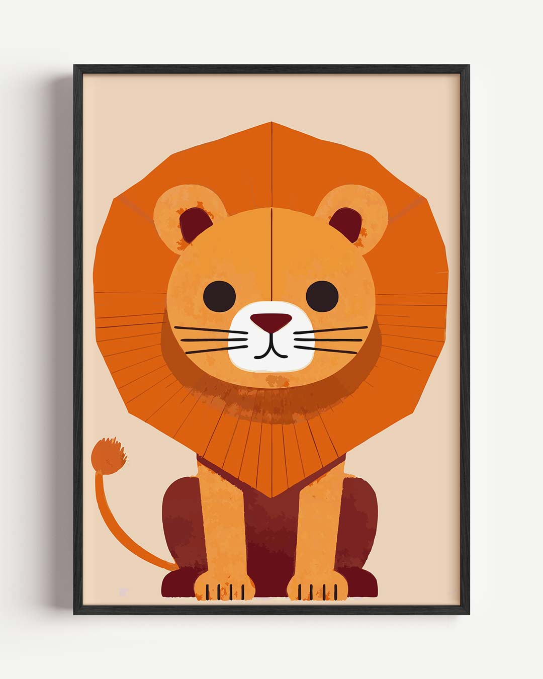 Schattige Leeuwenposter – kids portret poster als wanddecoratie