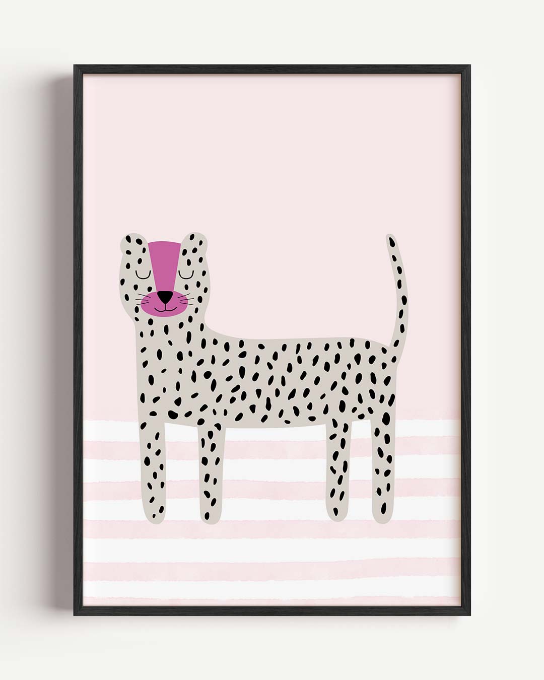 Vrolijke Luipaard Illustratie – kids portret poster als wanddecoratie