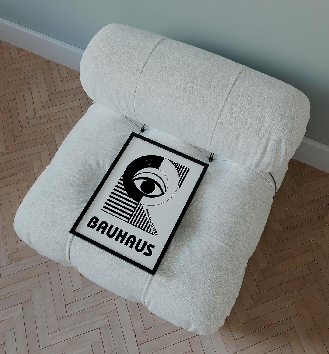  – staande Bauhaus poster voor aan de muur