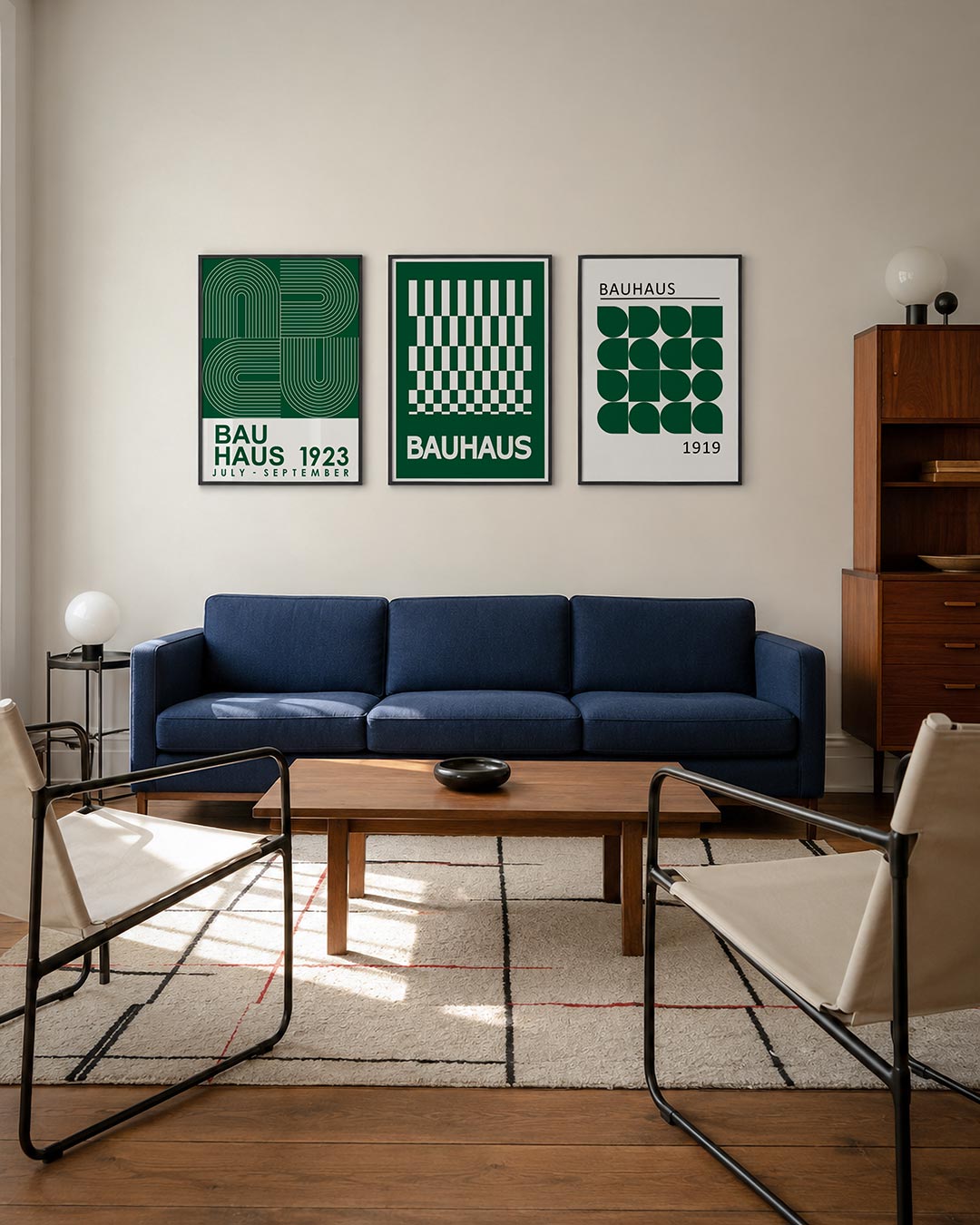 Lijnen en vormen driedelige posterset – deze posterset in drie delen toont een ritmisch lijnenspel met gebogen en rechte