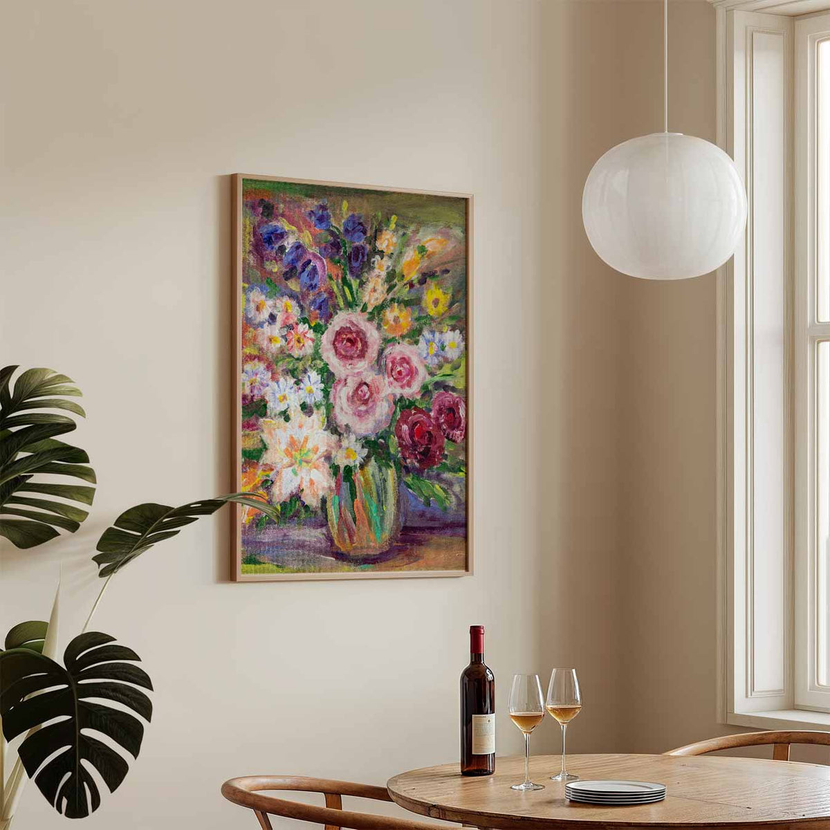 Bloemenvaas – staande Popart wanddecoratie van WallArtistic