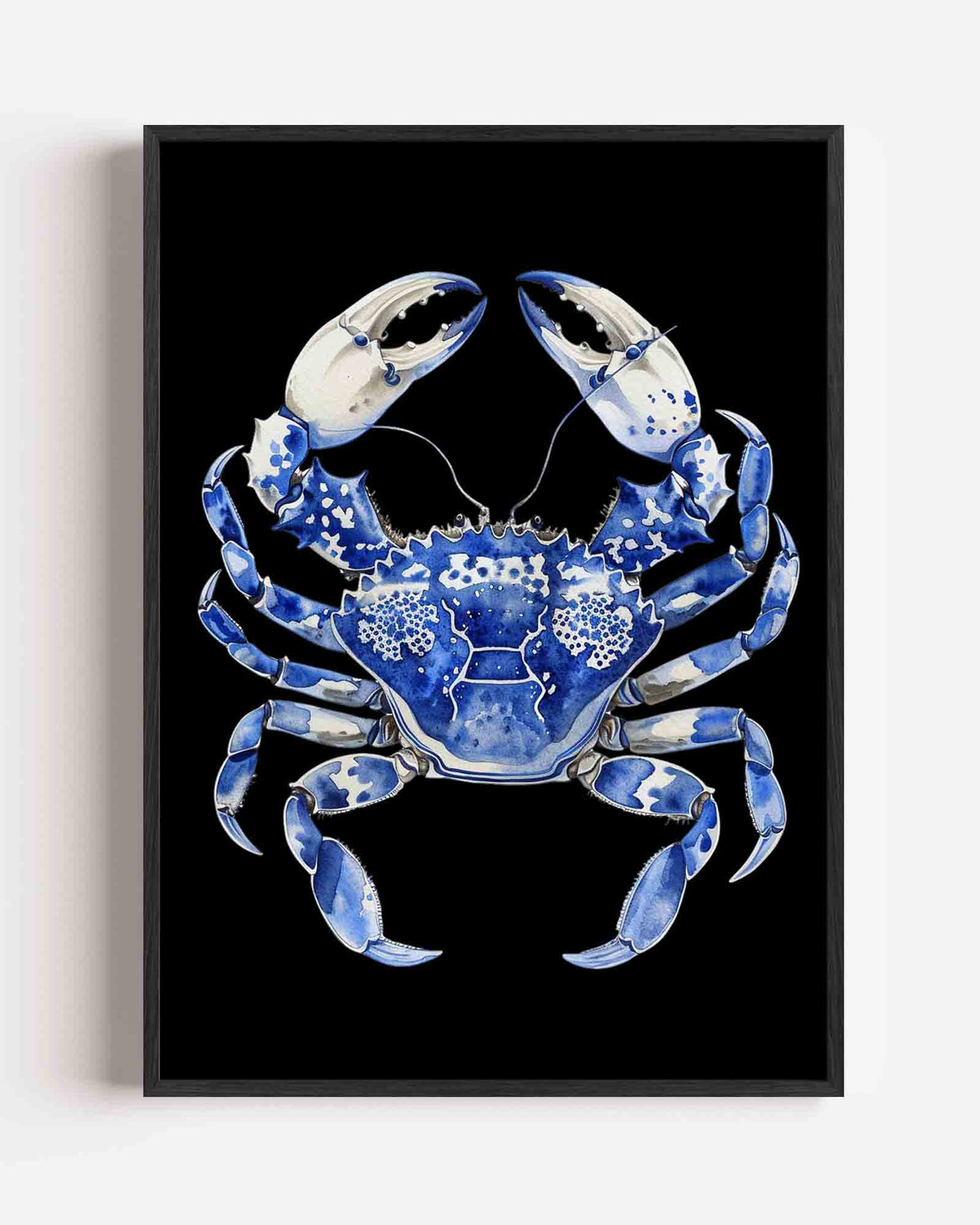 Blauwe krab – Delfts blauwe portret poster als wanddecoratie