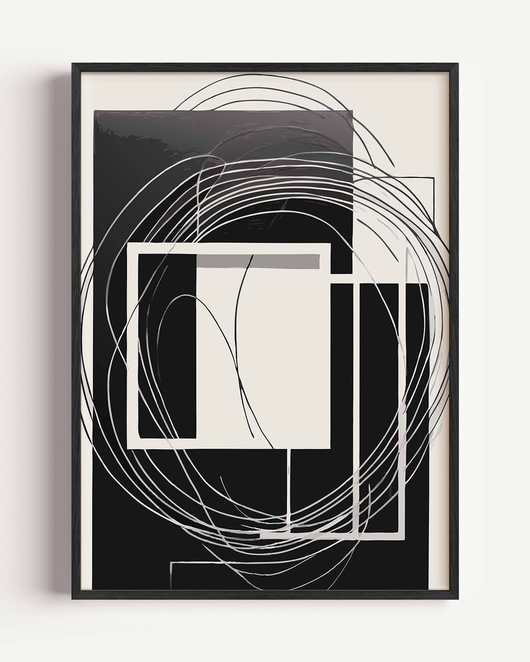 Moderne Abstracte Kunstposter – kleurrijke abstracte portret poster als wanddecoratie