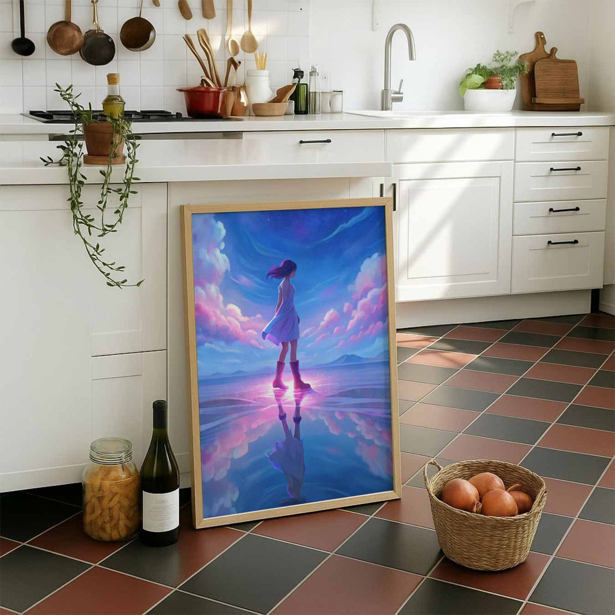 Dromerige Horizon Wanddecoratie – staande muurposter met zomerse uitstraling