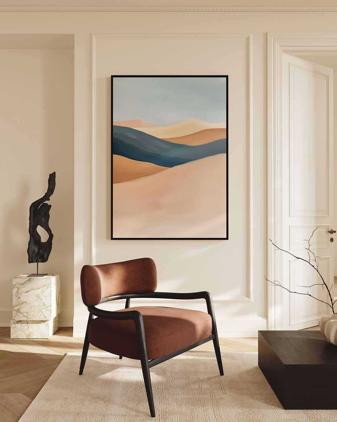 Zachte landschap golven – staand wanddecoratie kunstwerk