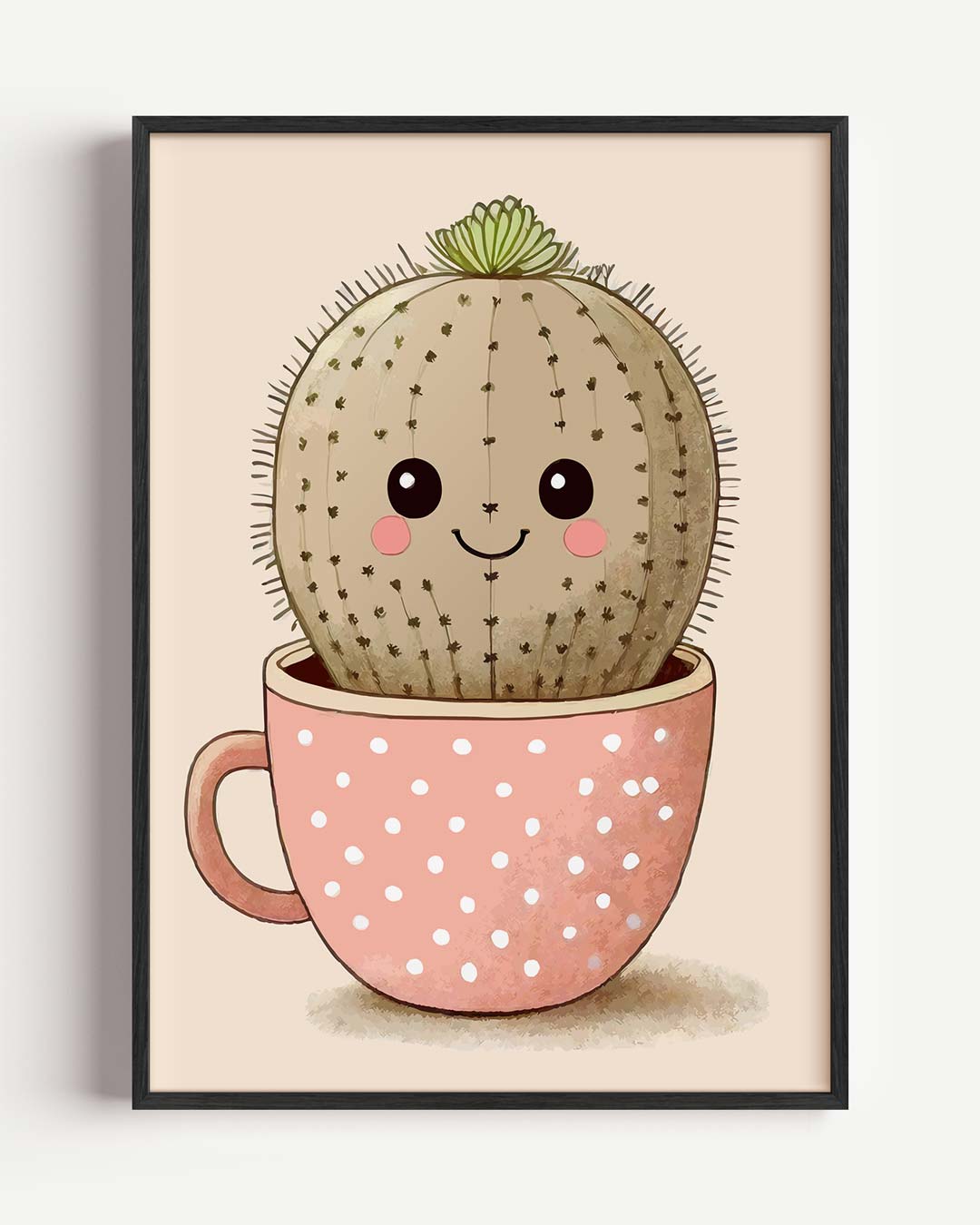 Schattige Cactus – Popart en Streetart portret poster als wanddecoratie