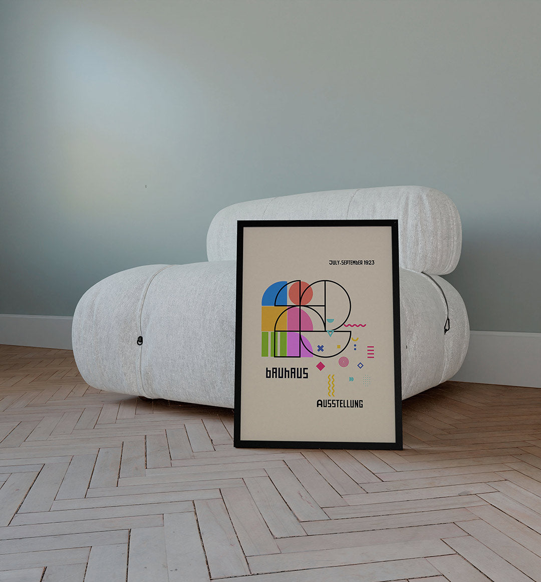 Vormen en kleurvlakken – staande Bauhaus poster voor aan de muur