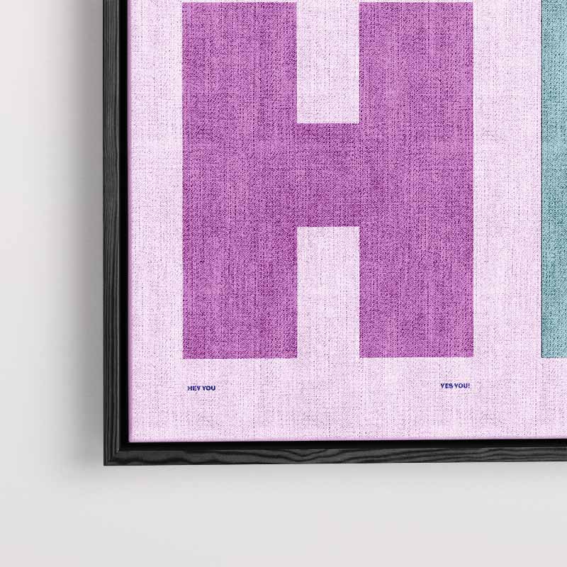 OH HI – kunstwerk met zwarte baklijst
