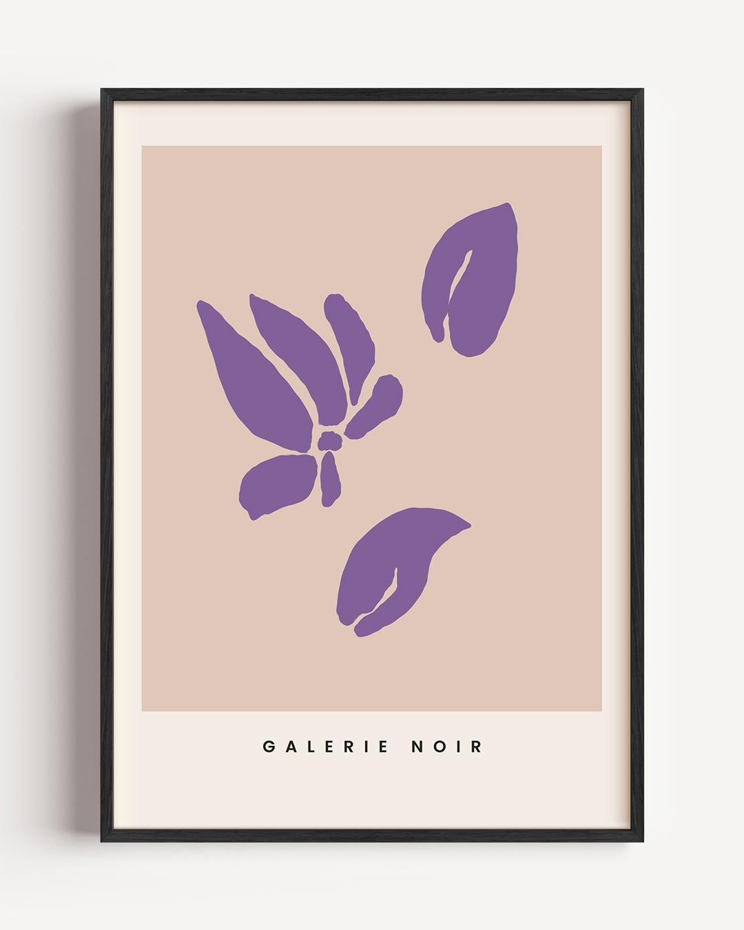 Stijlvolle Bloemenposter in Paars – typografie portret poster als wanddecoratie