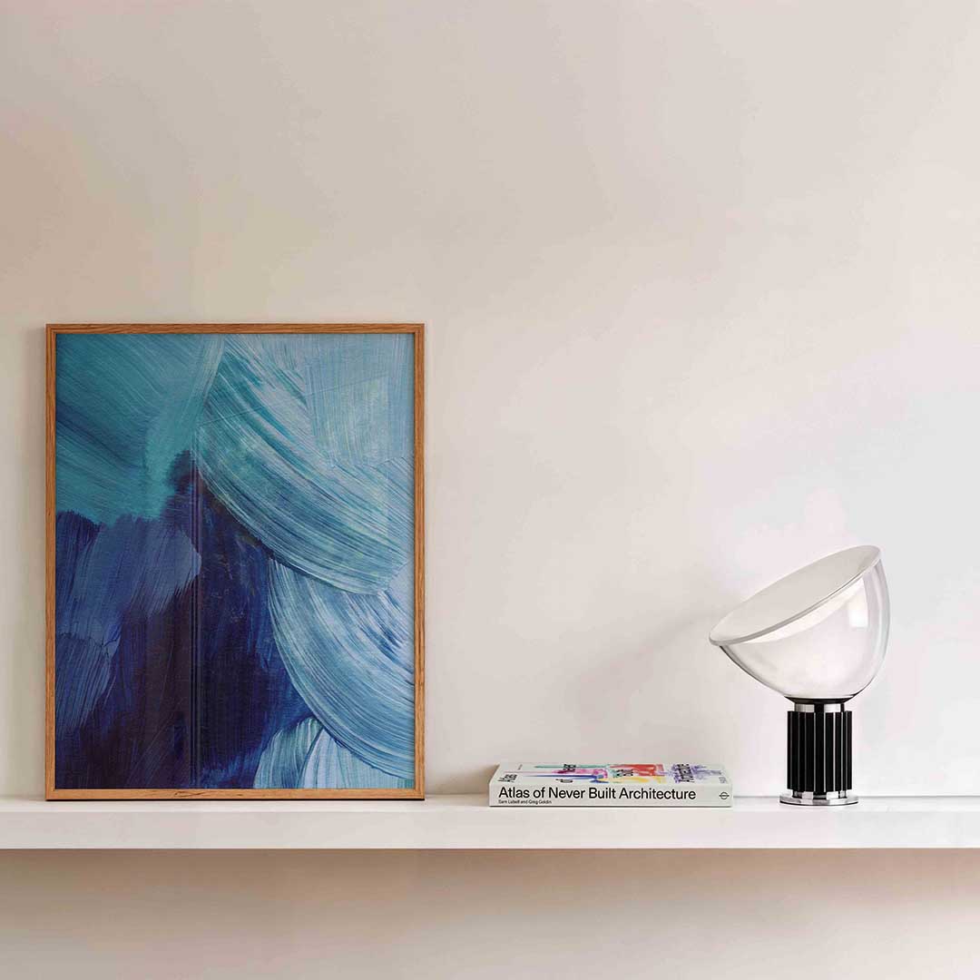 Blauwe penseelstreken – schilderkunst als moderne portret poster