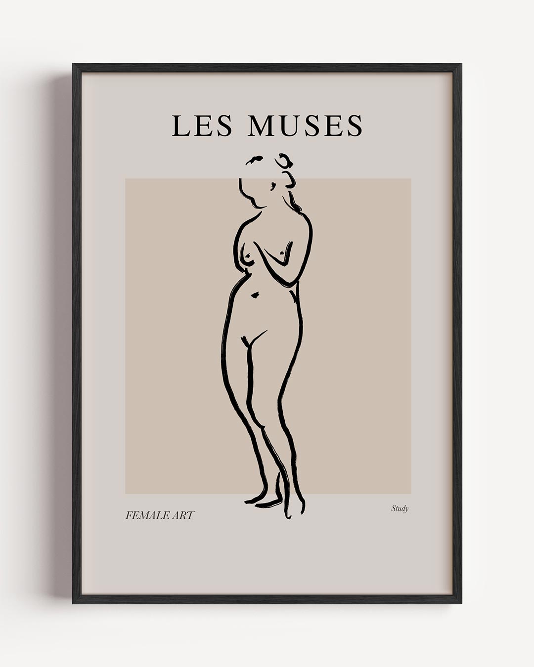 Elegante Lijntekening van een Vrouw – lijntekening portret poster als wanddecoratie
