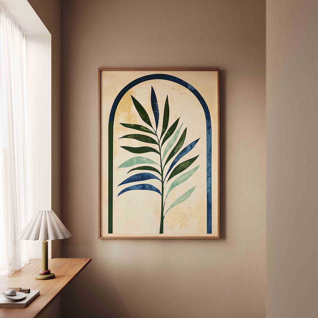 Blad in boogvorm – staande jungle wanddecoratie van WallArtistic