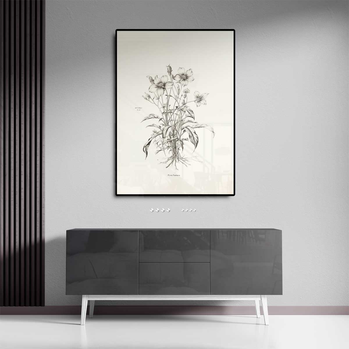 Botanische Bloemenpracht – staand kunstwerk voor modern interieur