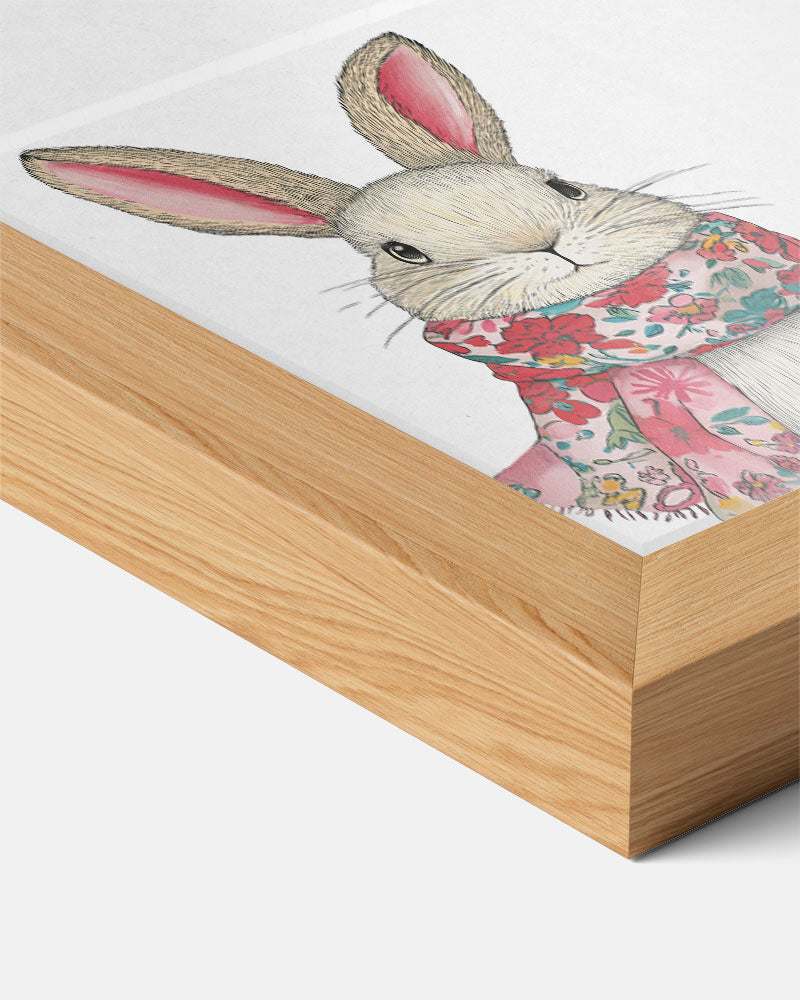 Konijn met Sjaal – kids poster als vrolijke staande wanddecoratie