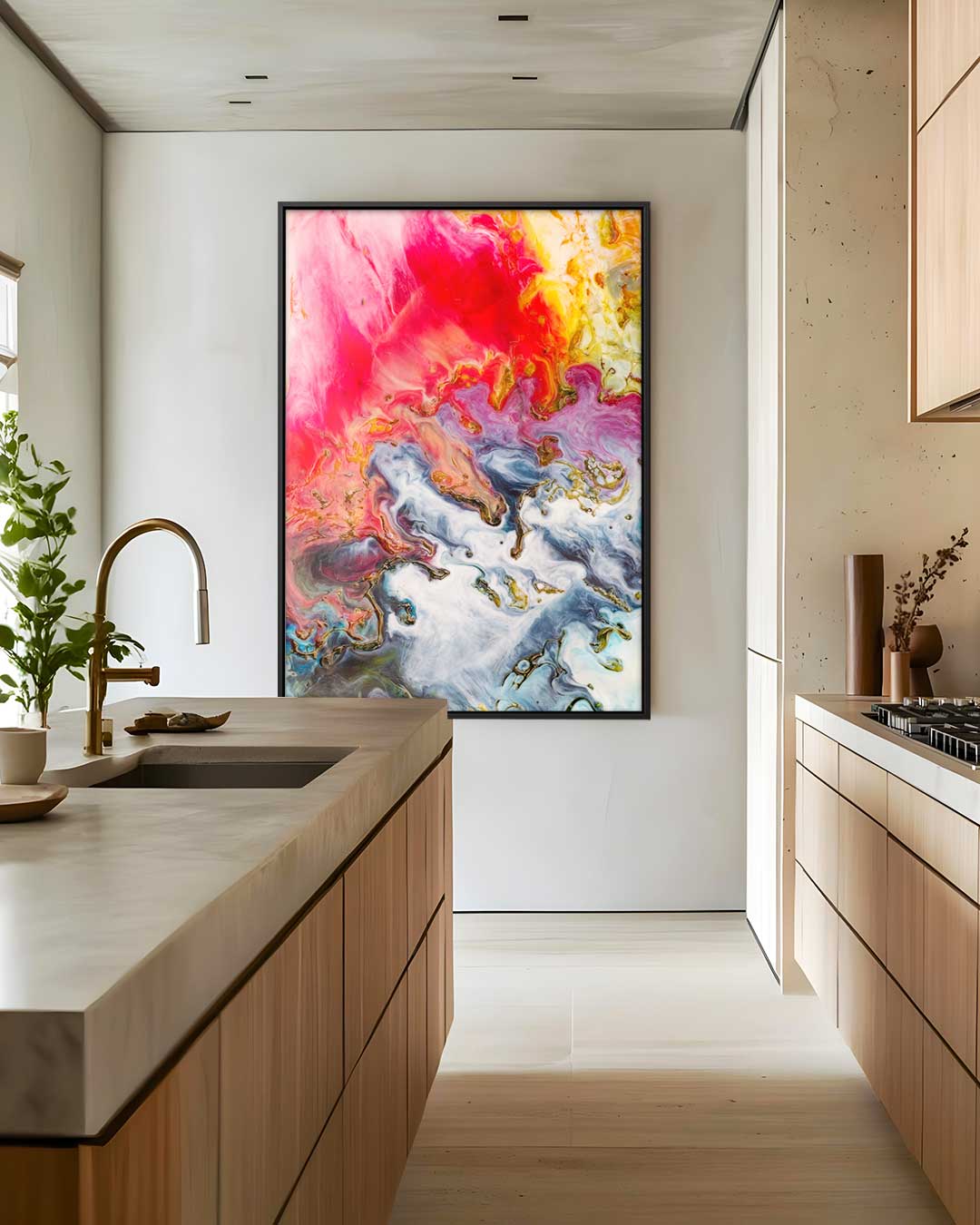 Kleurrijke Kosmos – staande wandkunst voor woonkamer of interieur