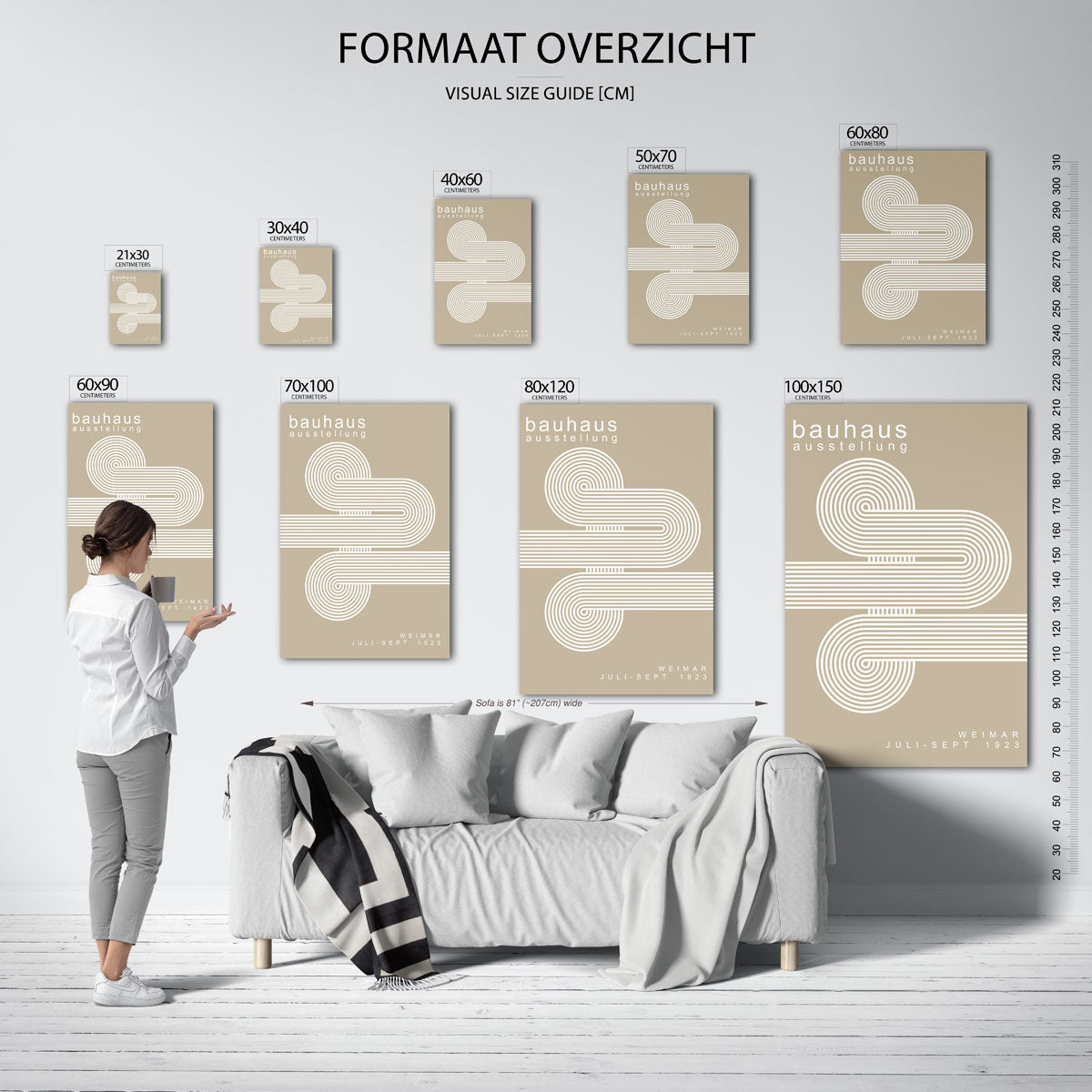 Lijnen en vormen – geometrische poster in Bauhaus-stijl van WallArtistic