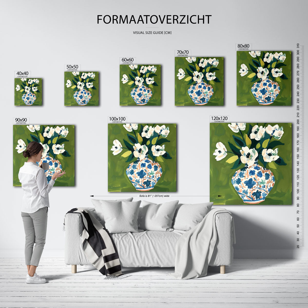 Bloemen in vaas – vierkante muurposter met bloemen