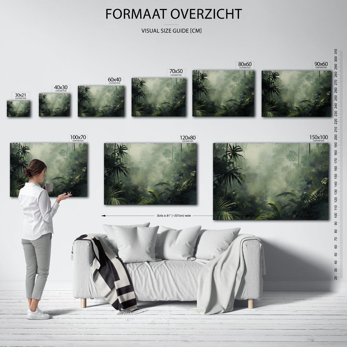 Tropisch bladerdek – liggende muurposter met jungle thema