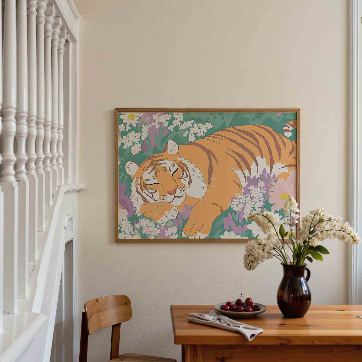 Slapende tijger – dieren poster in liggend formaat