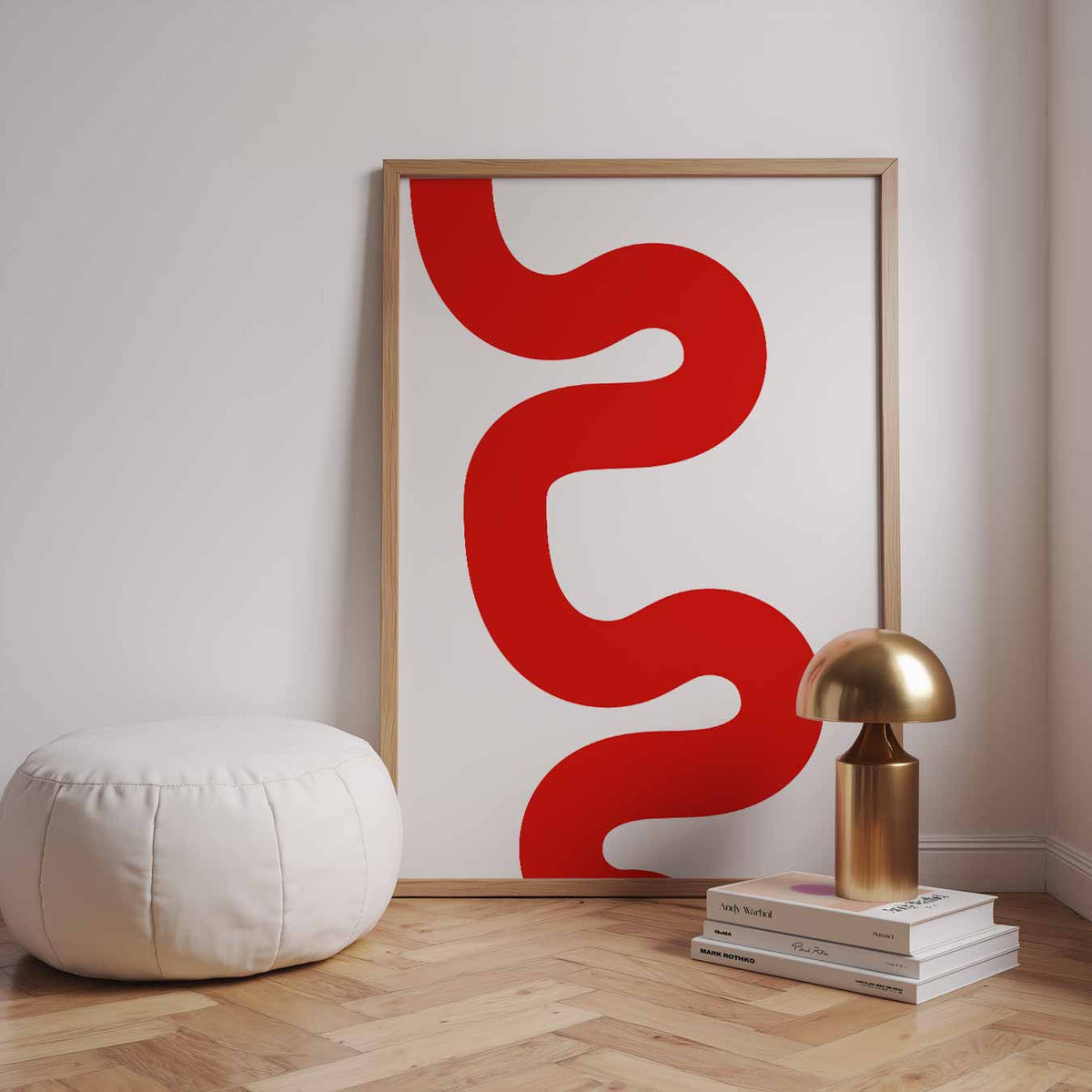 Rode Golven Abstracte – staande kleurrijke abstracte wanddecoratie van WallArtistic
