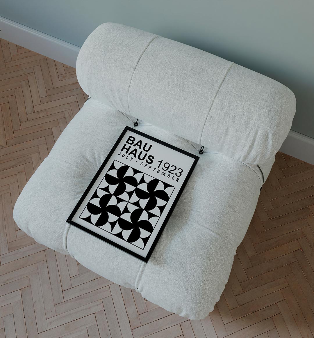 – staande Bauhaus poster voor aan de muur