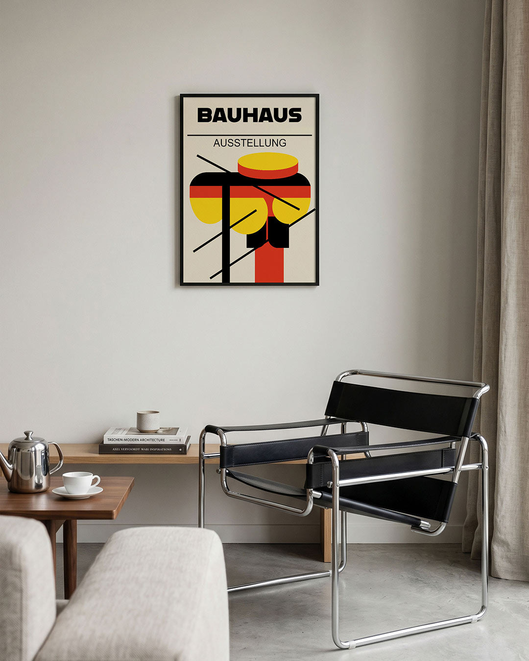 Vormen en lijnen – geometrische Bauhaus poster in staand formaat