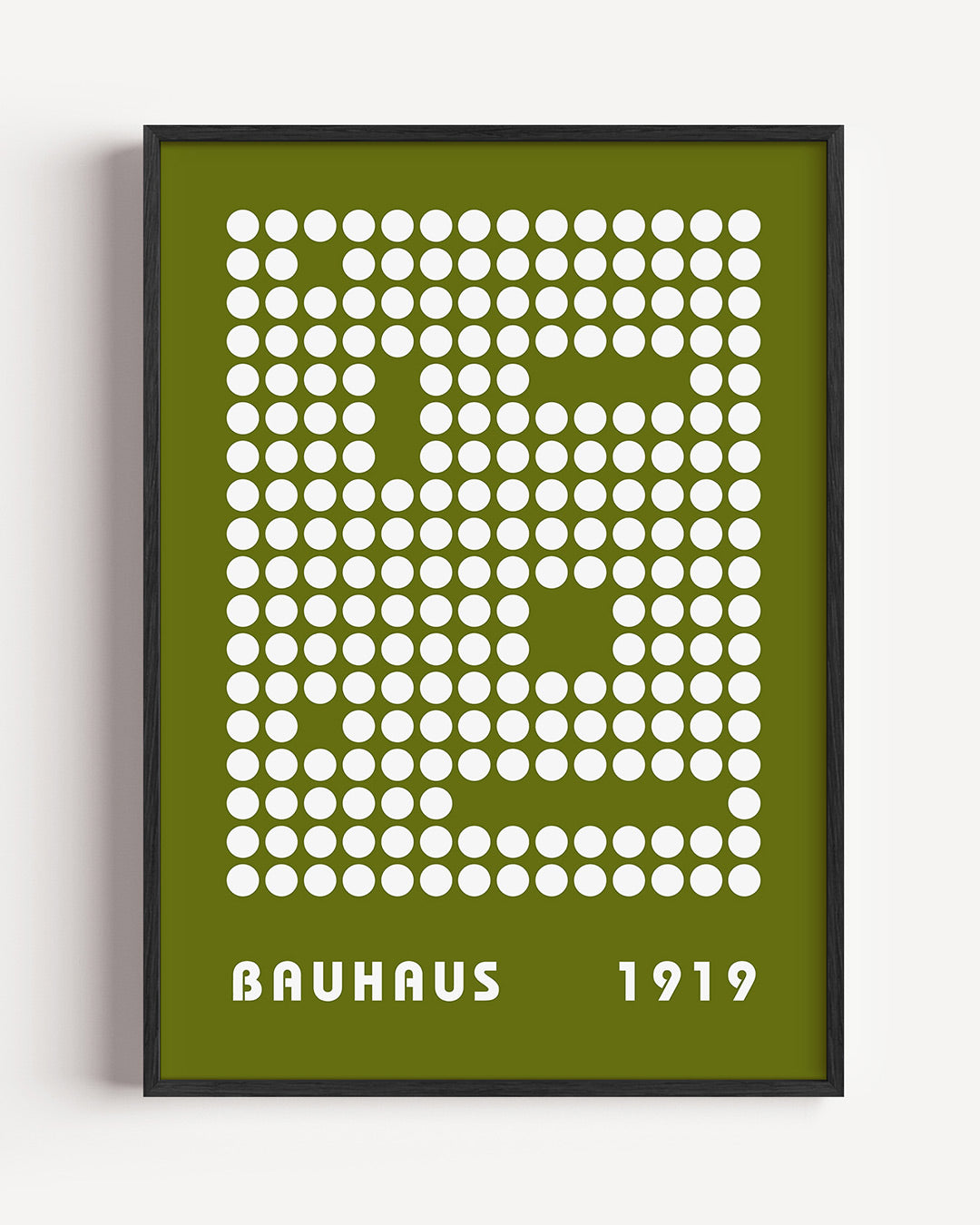 Cirkelpatroon en tekst – staande Bauhaus poster als wanddecoratie