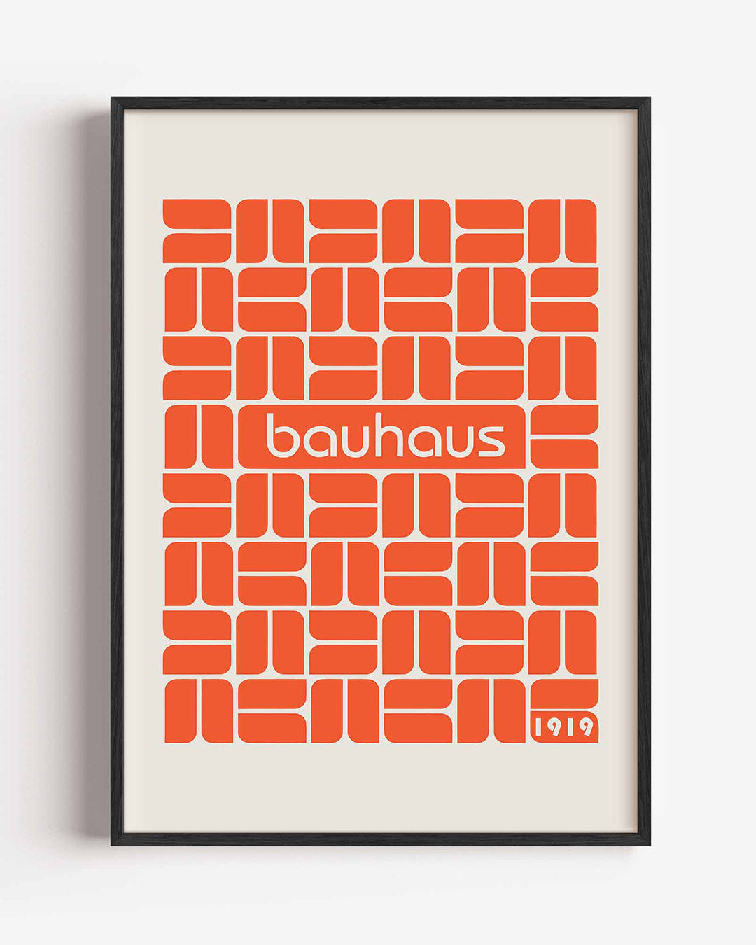 Vormritme en kleur – staande Bauhaus poster als wanddecoratie