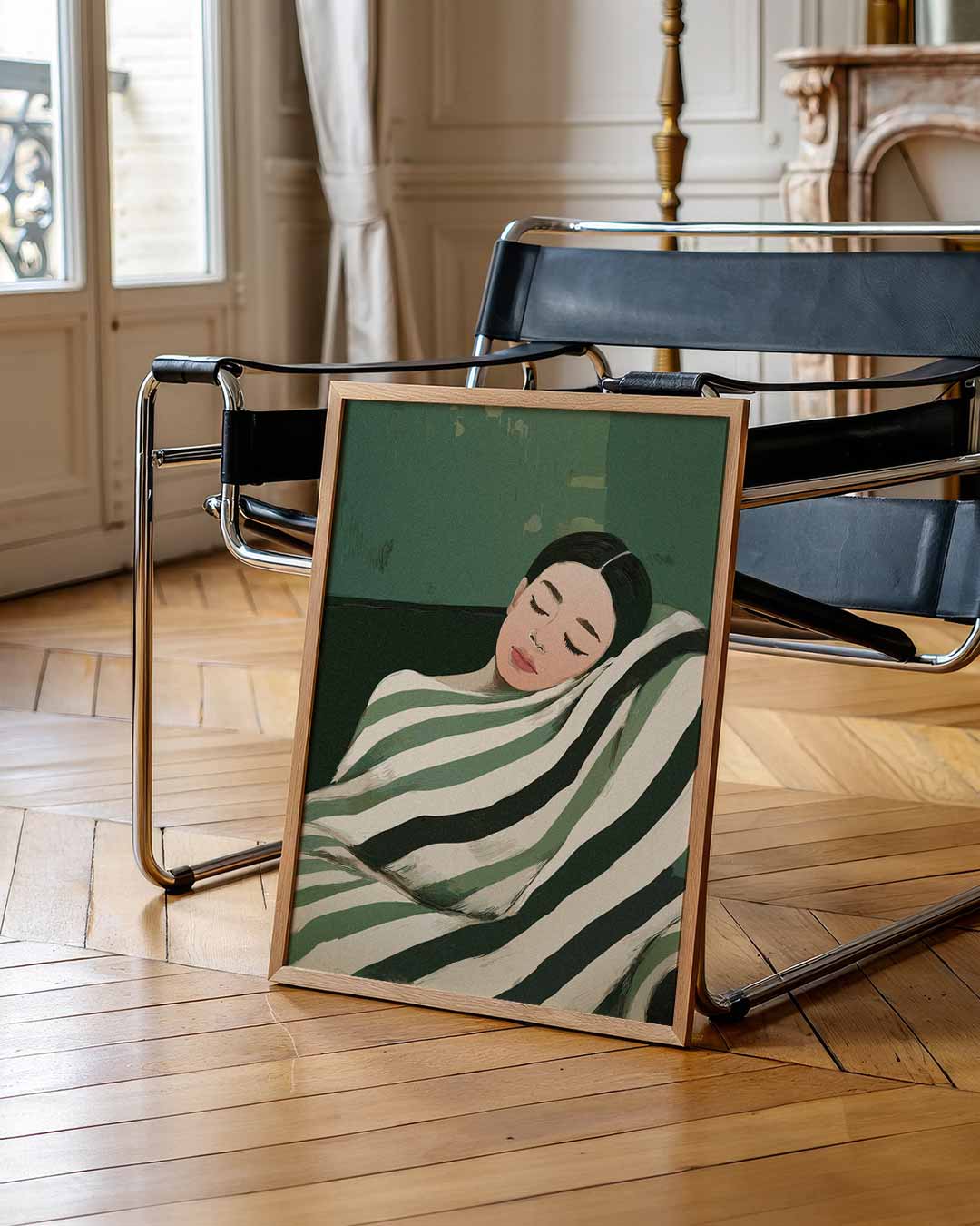 Dromerige Groen Getinte – zomerse wandkunst als portret poster