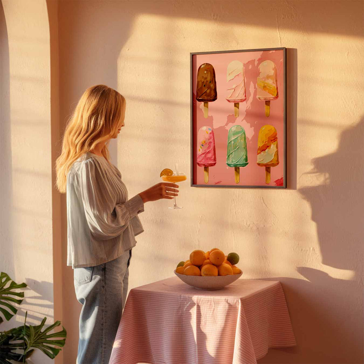 Zomerse IJsjes – keuken poster als sfeervolle staande wanddecoratie