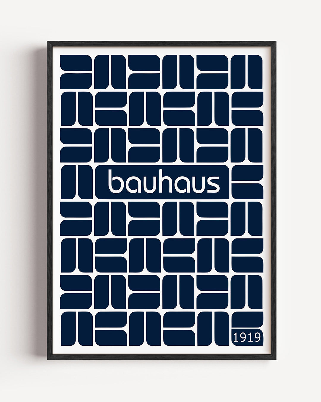 Vormritme en herhaling – staande Bauhaus poster als wanddecoratie