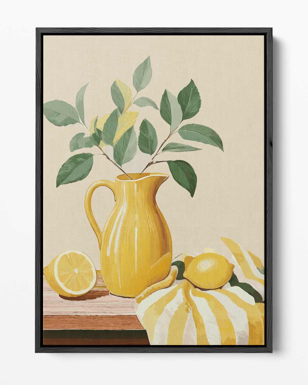 Zonnige Citroentafel – portret kunstwerk als wanddecoratie