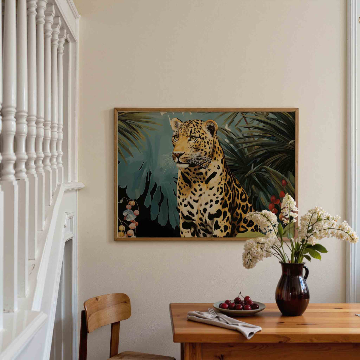 Luipaard in jungle – tropische poster in liggend formaat