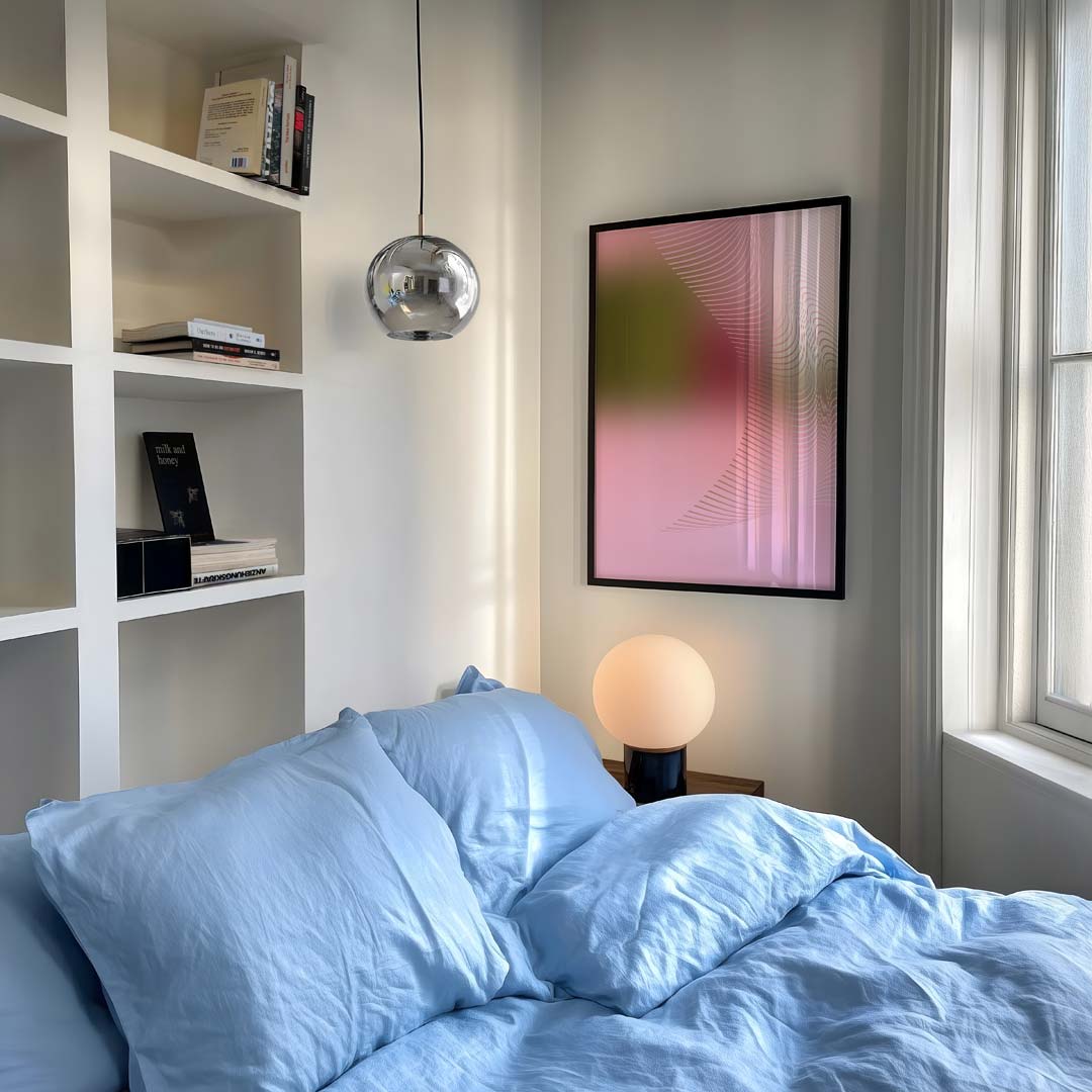 Dromerige Pastel Golven – staande kleurrijke abstracte wanddecoratie van WallArtistic