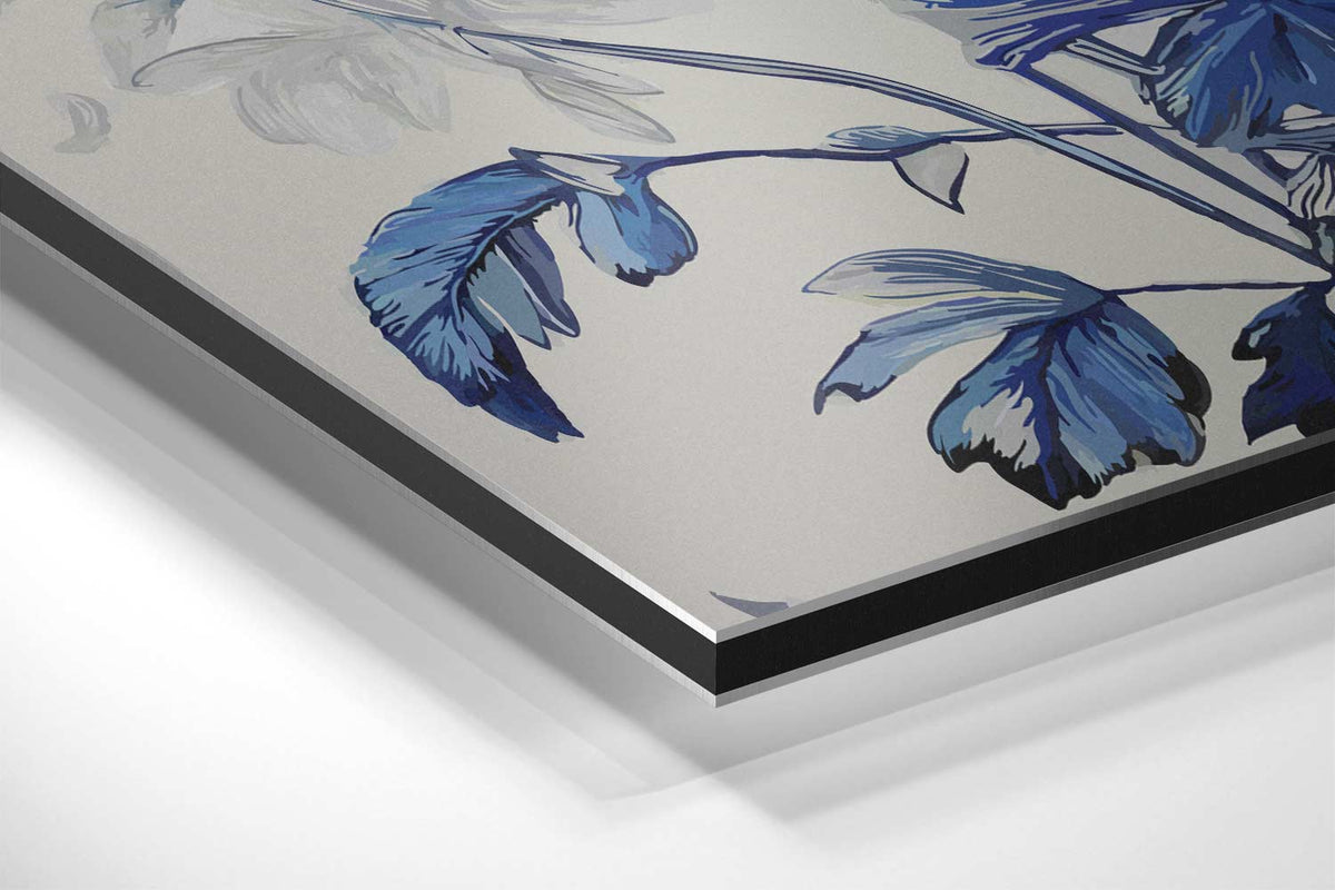 Blauwe Bloemenpracht – modern portret kunstwerk van WallArtistic