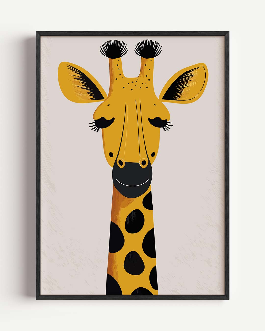 Vrolijke Giraffe – kids portret poster als wanddecoratie