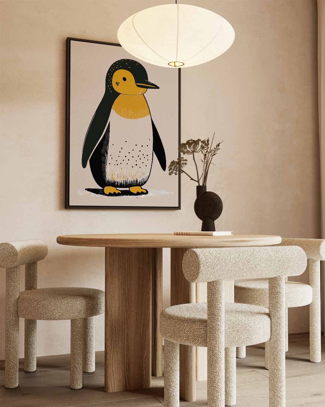 Vrolijke Pinguïn Illustratie – staand kunstwerk voor modern interieur
