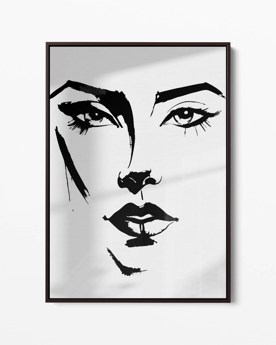 Expressieve Inktportret – portret kunstwerk als wanddecoratie