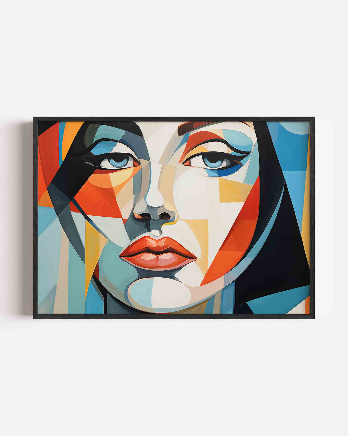 Geometrisch gezicht – vrouwelijk portret als landscape poster