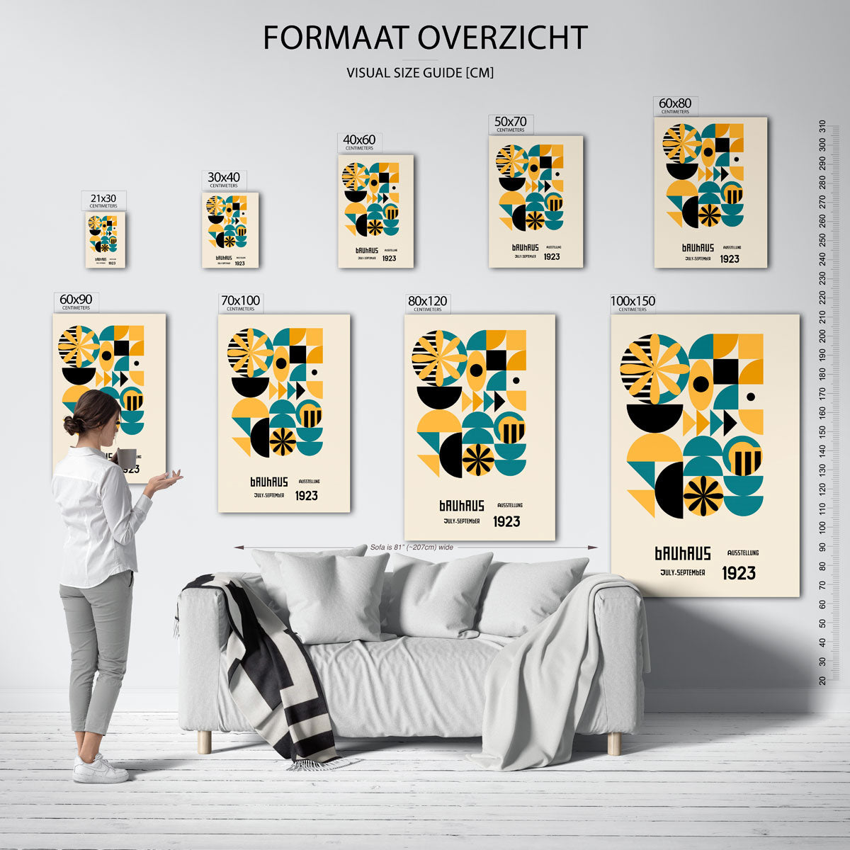 Vorm en kleur – geometrische poster in Bauhaus-stijl van WallArtistic