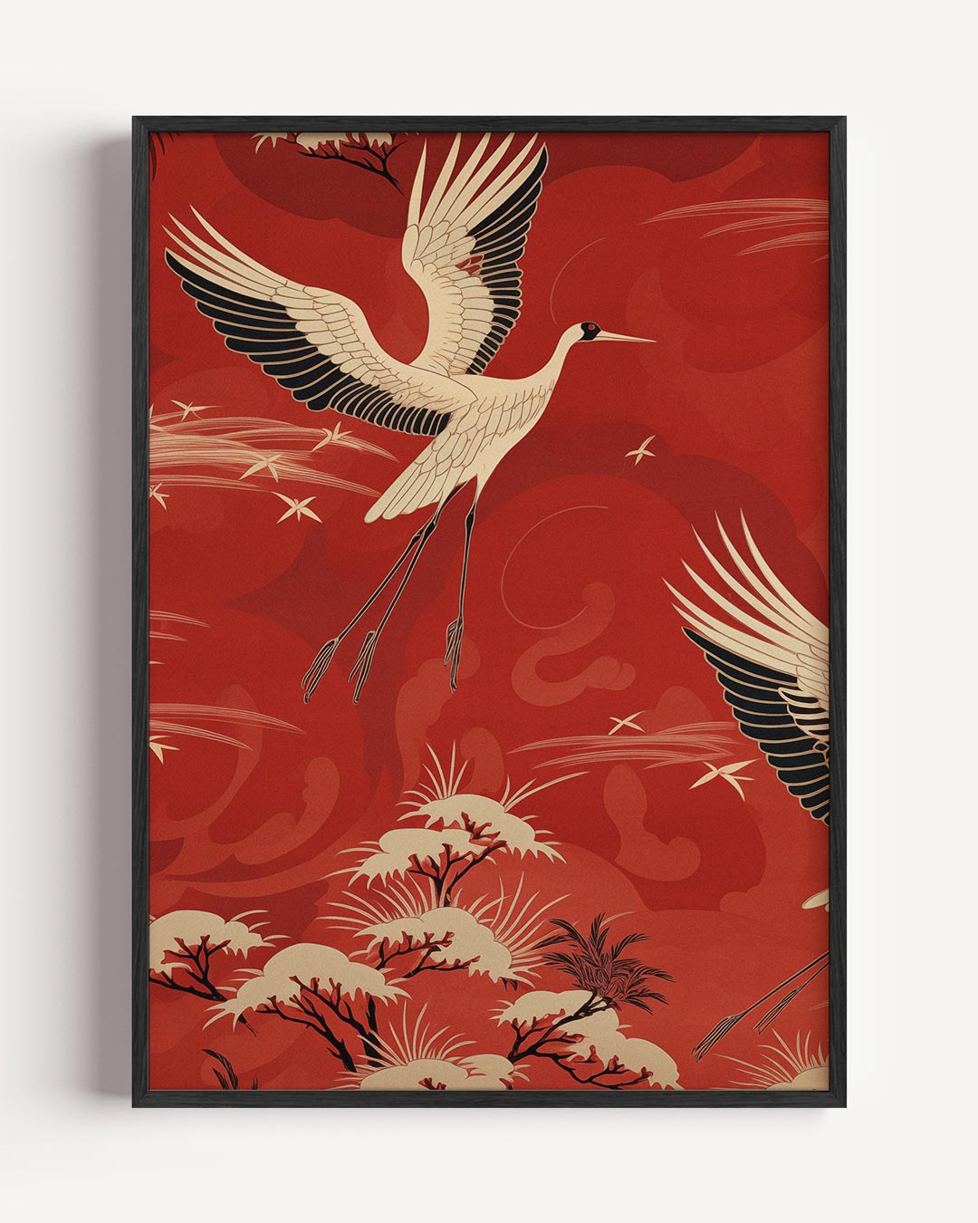 Rode Kraanvogels Variatie – dieren portret poster als wanddecoratie